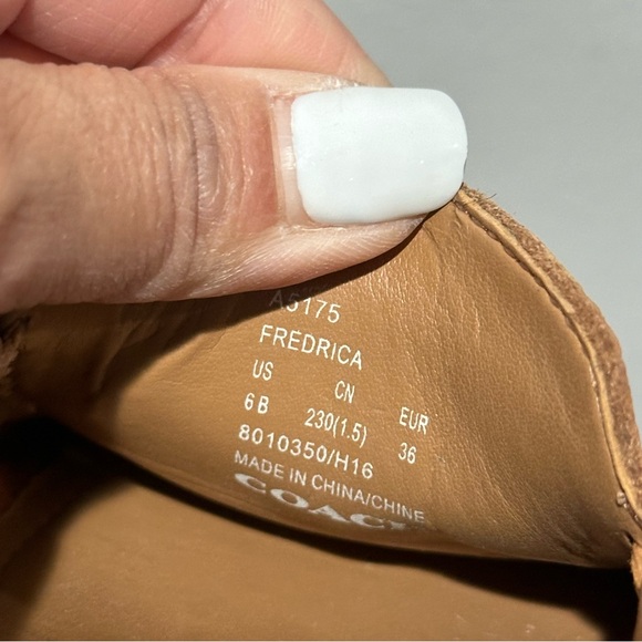 Coach Fredica Pebble Leather Loafers Cognac Size 6B - Picture 3 of 13